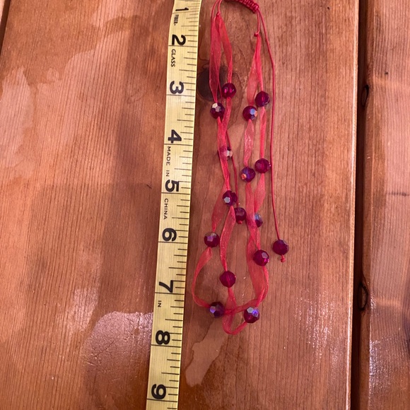 Crystal and Ribbon Necklace - Picture 9 of 9